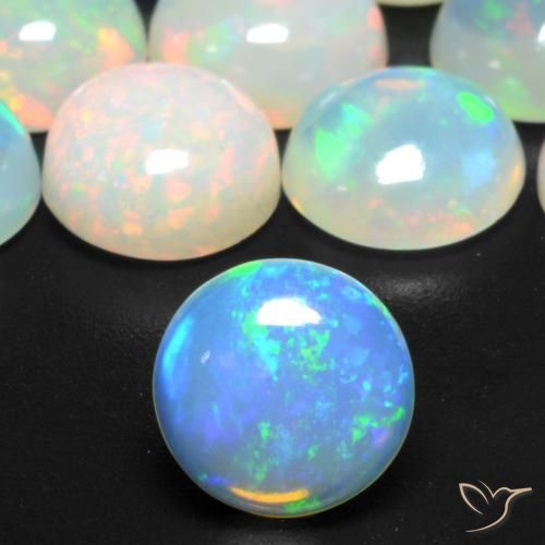 0.81ct طبيعي متعدد الألوان أوبال, دائري, شفاف