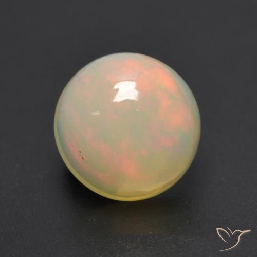 0.95ct طبيعي متعدد الألوان أوبال, دائري, نصف شفاف