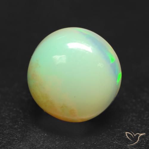 0.85ct طبيعي متعدد الألوان أوبال, دائري, شفاف