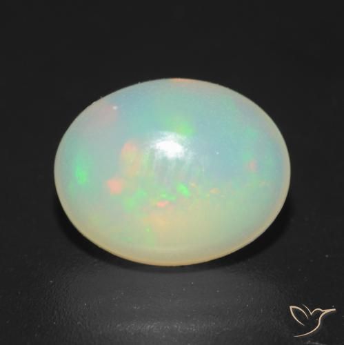 1.15ct طبيعي متعدد الألوان أوبال, بيضوي, نصف شفاف