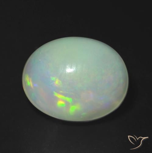 1.88ct طبيعي متعدد الألوان أوبال, بيضوي, نصف شفاف