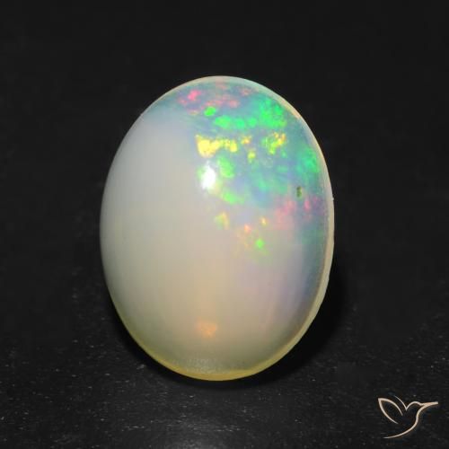 1.08ct طبيعي متعدد الألوان أوبال, بيضوي, شفاف