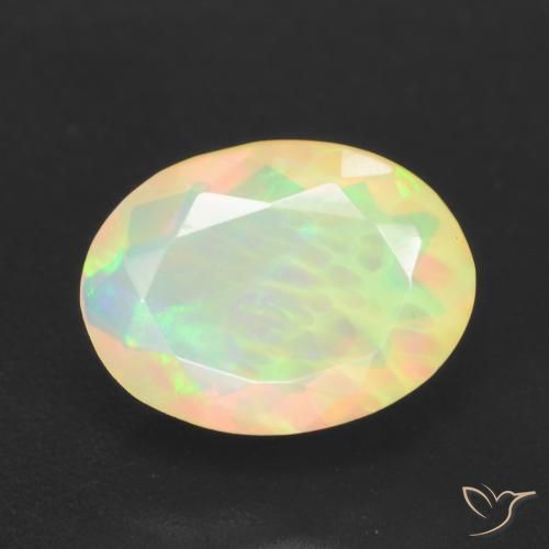 1.15ct طبيعي متعدد الألوان أوبال, بيضوي, نصف شفاف
