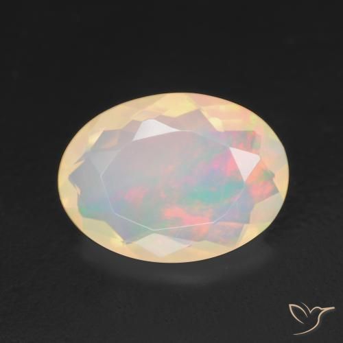 1.34ct طبيعي متعدد الألوان أوبال, بيضوي, شفاف
