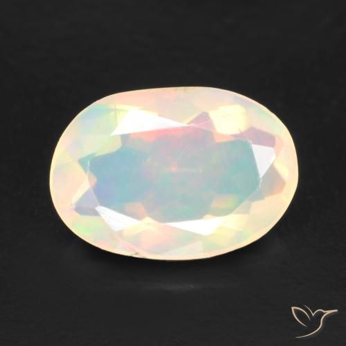 1.03ct طبيعي متعدد الألوان أوبال, بيضوي, شفاف