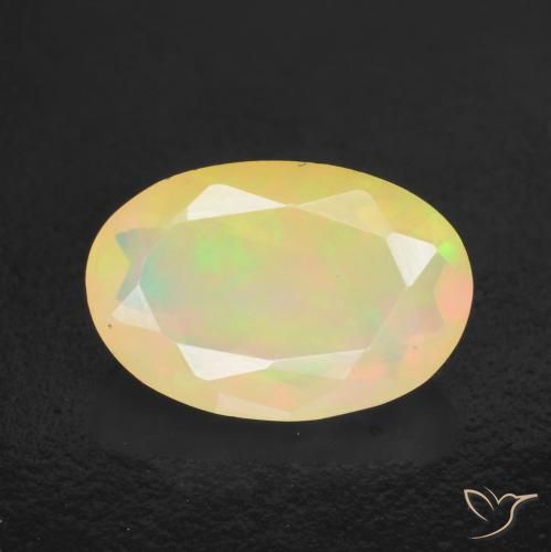 1.49ct طبيعي متعدد الألوان أوبال, بيضوي, نصف شفاف