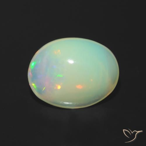 1.27ct طبيعي متعدد الألوان أوبال, بيضوي, شفاف, Photo A