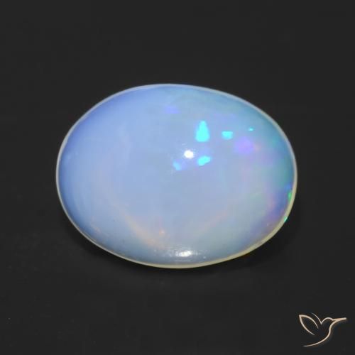 1.23ct طبيعي متعدد الألوان أوبال, بيضوي, شفاف