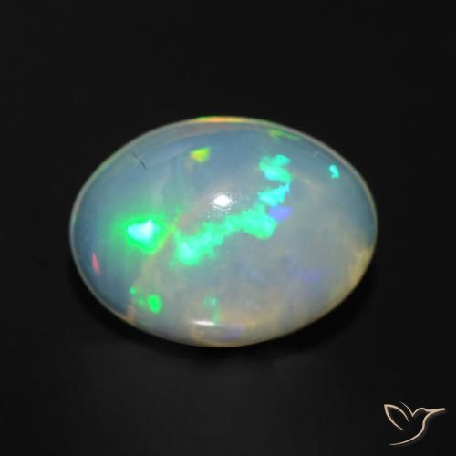 1.21ct طبيعي متعدد الألوان أوبال, بيضوي, شفاف