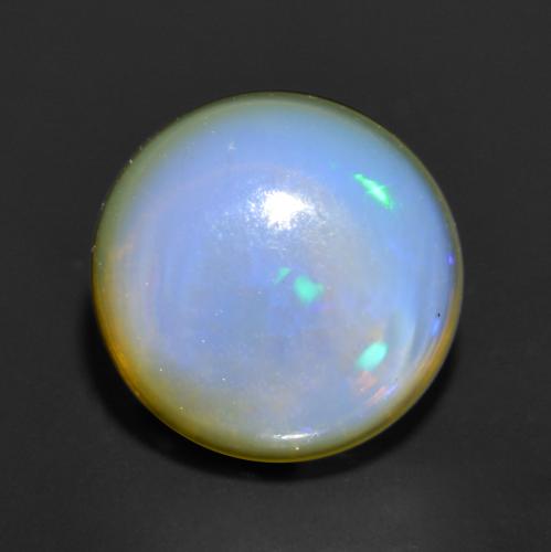 أوبال متعدد الألوان طبيعي، قصة دائرى، 0.90 قيراط، نصف شفاف