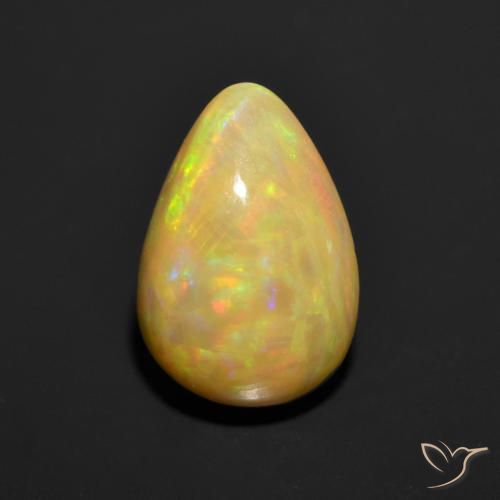 1.44ct طبيعي متعدد الألوان أوبال, شكل الكمثرى, غير شفاف
