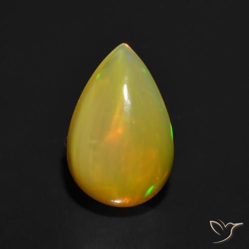 0.98ct طبيعي متعدد الألوان أوبال, شكل الكمثرى, نصف شفاف