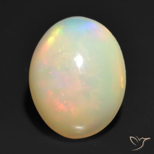 1.20ct طبيعي متعدد الألوان أوبال, بيضوي, نصف شفاف