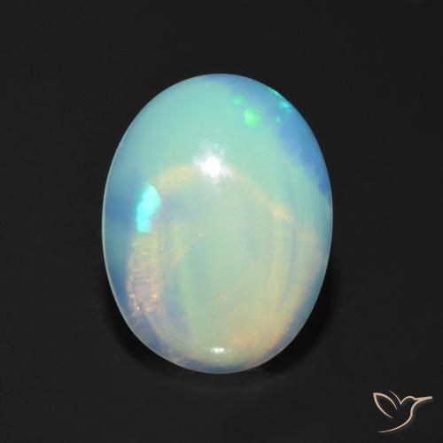 1.38ct طبيعي متعدد الألوان أوبال, بيضوي, شفاف