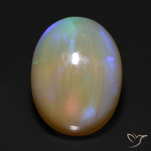 1.38ct طبيعي متعدد الألوان أوبال, بيضوي, شفاف