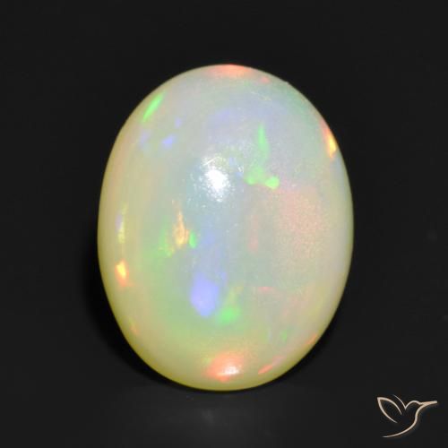 1.08ct طبيعي متعدد الألوان أوبال, بيضوي, نصف شفاف, Photo A