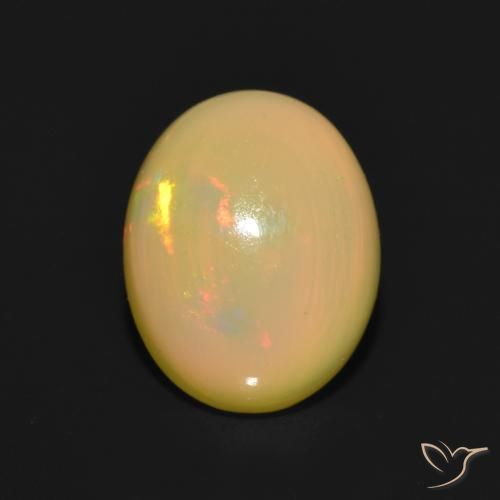 1.47ct طبيعي متعدد الألوان أوبال, بيضوي, نصف شفاف
