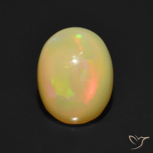 1.02ct طبيعي متعدد الألوان أوبال, بيضوي, نصف شفاف, Photo A