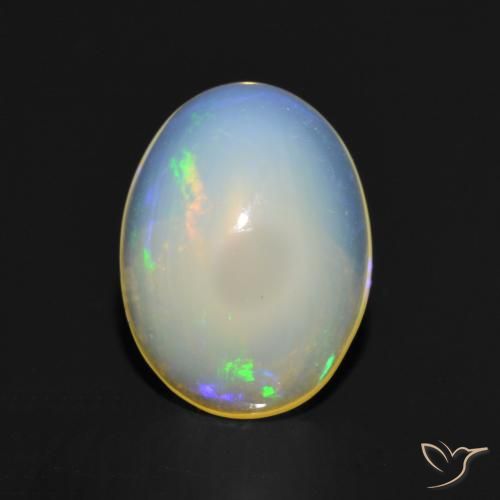 1.05ct طبيعي متعدد الألوان أوبال, بيضوي, شفاف