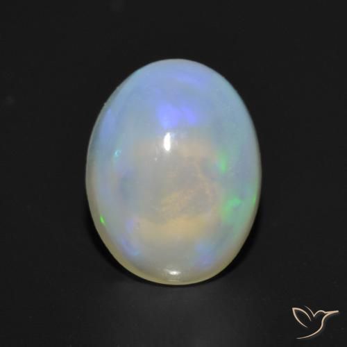 1.12ct طبيعي متعدد الألوان أوبال, بيضوي, شفاف