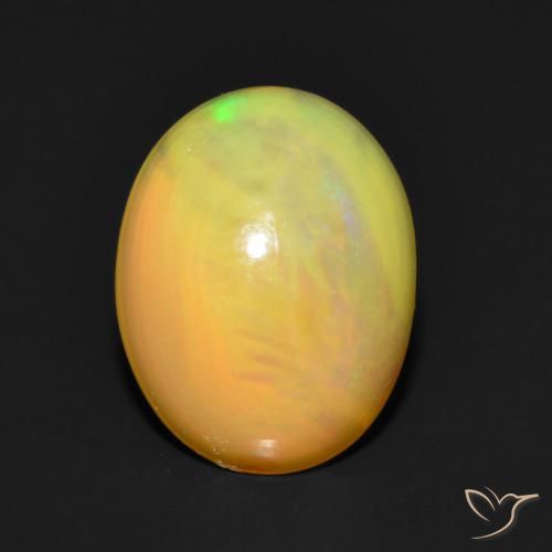 0.97ct طبيعي متعدد الألوان أوبال, بيضوي, نصف شفاف