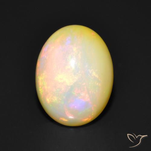 1.77ct طبيعي متعدد الألوان أوبال, بيضوي, نصف شفاف, Photo A