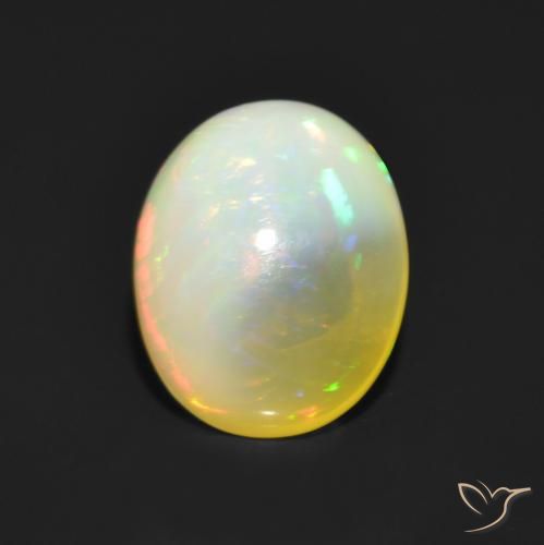 1.17ct طبيعي متعدد الألوان أوبال, بيضوي, نصف شفاف