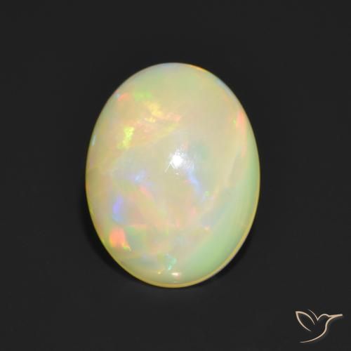 1.04ct طبيعي متعدد الألوان أوبال, بيضوي, نصف شفاف