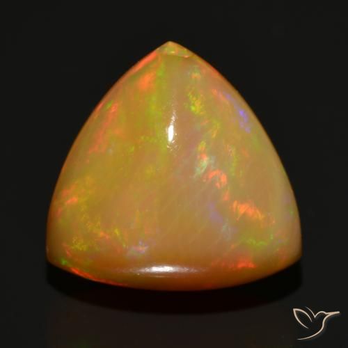 4.38ct طبيعي متعدد الألوان أوبال, مثلثى, نصف شفاف