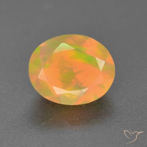 1.32ct طبيعي متعدد الألوان أوبال, بيضوي, نصف شفاف