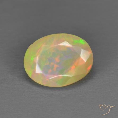 1.41ct طبيعي متعدد الألوان أوبال, بيضوي, نصف شفاف