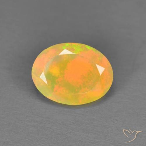 0.84ct طبيعي متعدد الألوان أوبال, بيضوي, نصف شفاف