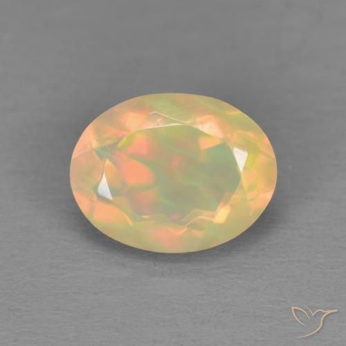 1.22ct طبيعي متعدد الألوان أوبال, بيضوي, نصف شفاف, Photo A