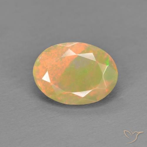 0.82ct طبيعي متعدد الألوان أوبال, بيضوي, نصف شفاف, Photo A