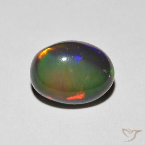 1.23ct طبيعي متعدد الألوان أوبال, بيضوي, غير شفاف