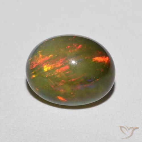 1.35ct طبيعي متعدد الألوان أوبال, بيضوي, نصف شفاف