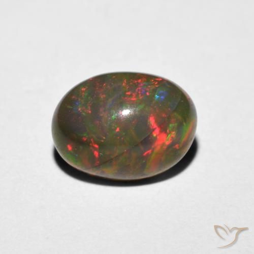 1.02ct طبيعي متعدد الألوان أوبال, بيضوي, نصف شفاف