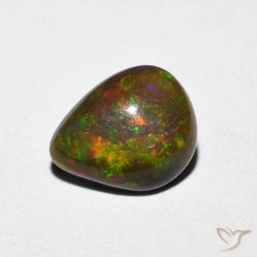 0.70ct طبيعي متعدد الألوان أوبال, شكل الكمثرى, نصف شفاف