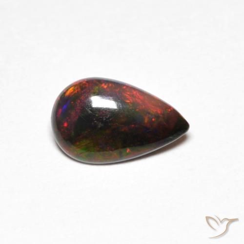 0.44ct طبيعي متعدد الألوان أوبال, شكل الكمثرى, غير شفاف
