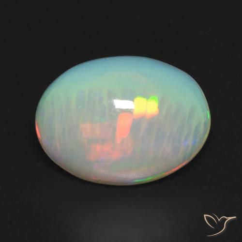 3.28ct طبيعي متعدد الألوان أوبال, بيضوي, شفاف