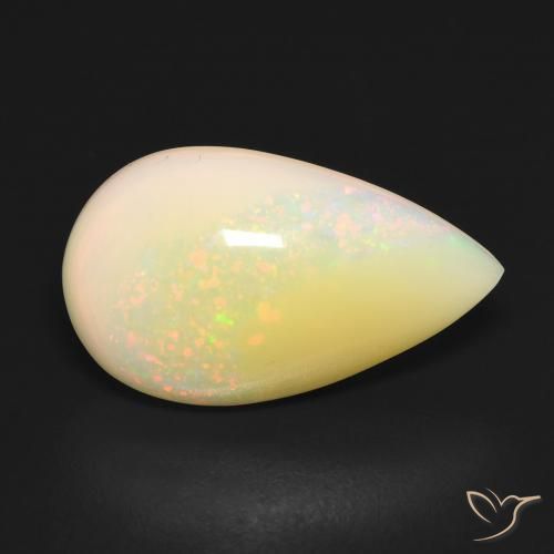 5.82ct طبيعي متعدد الألوان أوبال, شكل الكمثرى, نصف شفاف