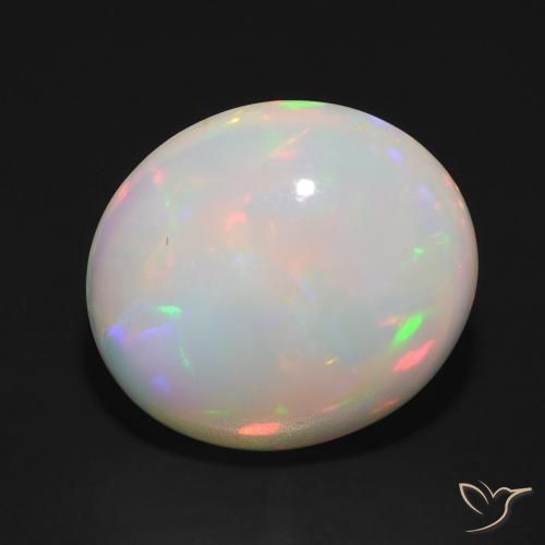 5.95ct طبيعي متعدد الألوان أوبال, بيضوي, نصف شفاف