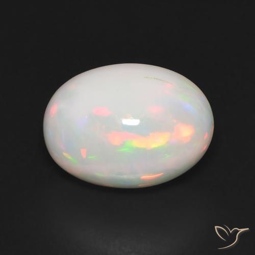 3.33ct طبيعي متعدد الألوان أوبال, بيضوي, نصف شفاف