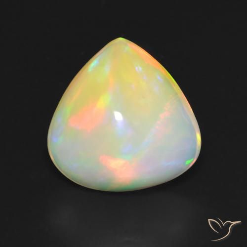4.44ct طبيعي متعدد الألوان أوبال, شكل الكمثرى, شفاف, Photo A