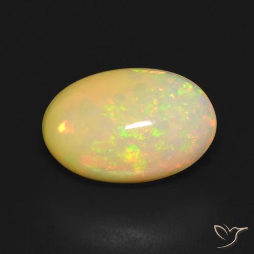 3.41ct طبيعي متعدد الألوان أوبال, بيضوي, شفاف, Photo A