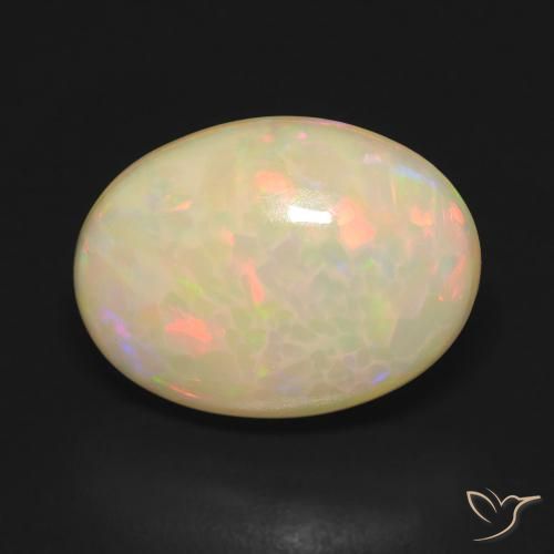 4.38ct طبيعي متعدد الألوان أوبال, بيضوي, نصف شفاف