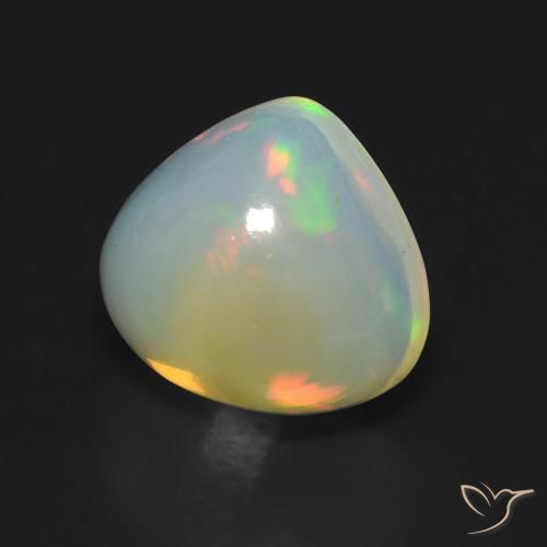 5.38ct طبيعي متعدد الألوان أوبال, شكل الكمثرى, شفاف