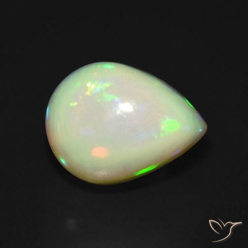 4.81ct طبيعي متعدد الألوان أوبال, شكل الكمثرى, نصف شفاف