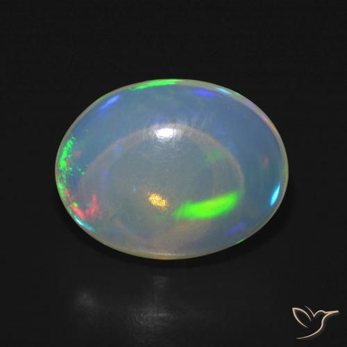 4.45ct طبيعي متعدد الألوان أوبال, بيضوي, شفاف