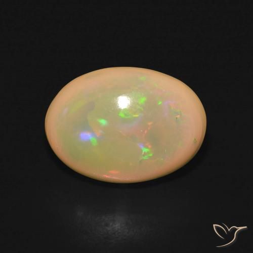 2.58ct طبيعي متعدد الألوان أوبال, بيضوي, نصف شفاف